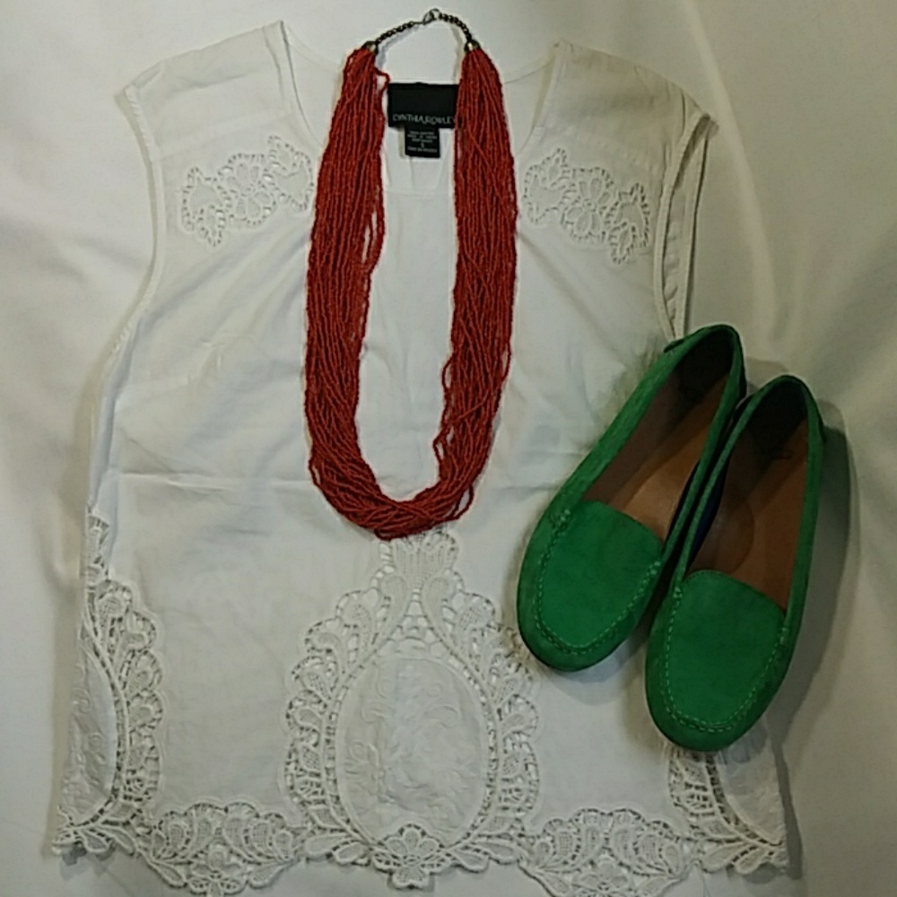 Cynthia Rowley Crochet Bluse Sz. S